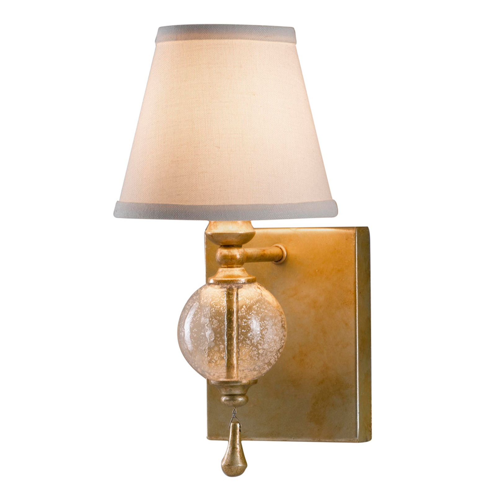 FEISS Argento Wall Light for Beautiful, for Living / Dining Room, Metal, glass, linen, E14, 60 W, energy efficiency: A++, W: 14 cm, H: 29.8 cm