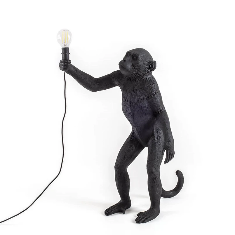 SELETTI – Monkey Standing Utomhus Bordslampa Svart