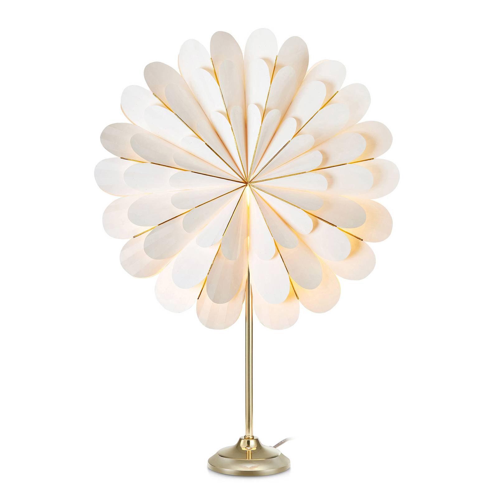 Marksljd Stella Marigold a lampada da tavolo, bianco/ottone