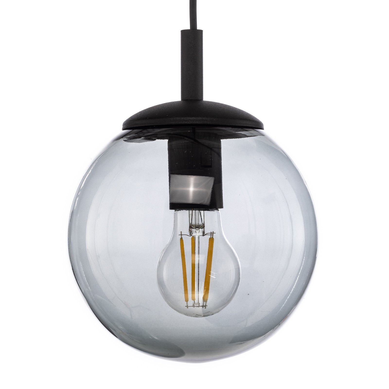 Lampă suspendată Esme, sticlă, grafit-transparent, 6 lumini, liniară