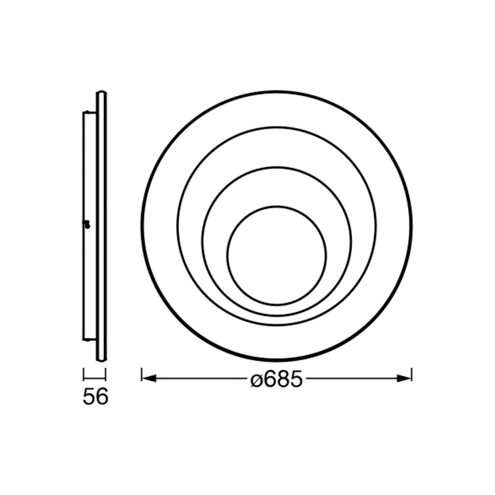 Candeeiro de teto LEDVANCE Orbis Spiral Round Ø68,5cm