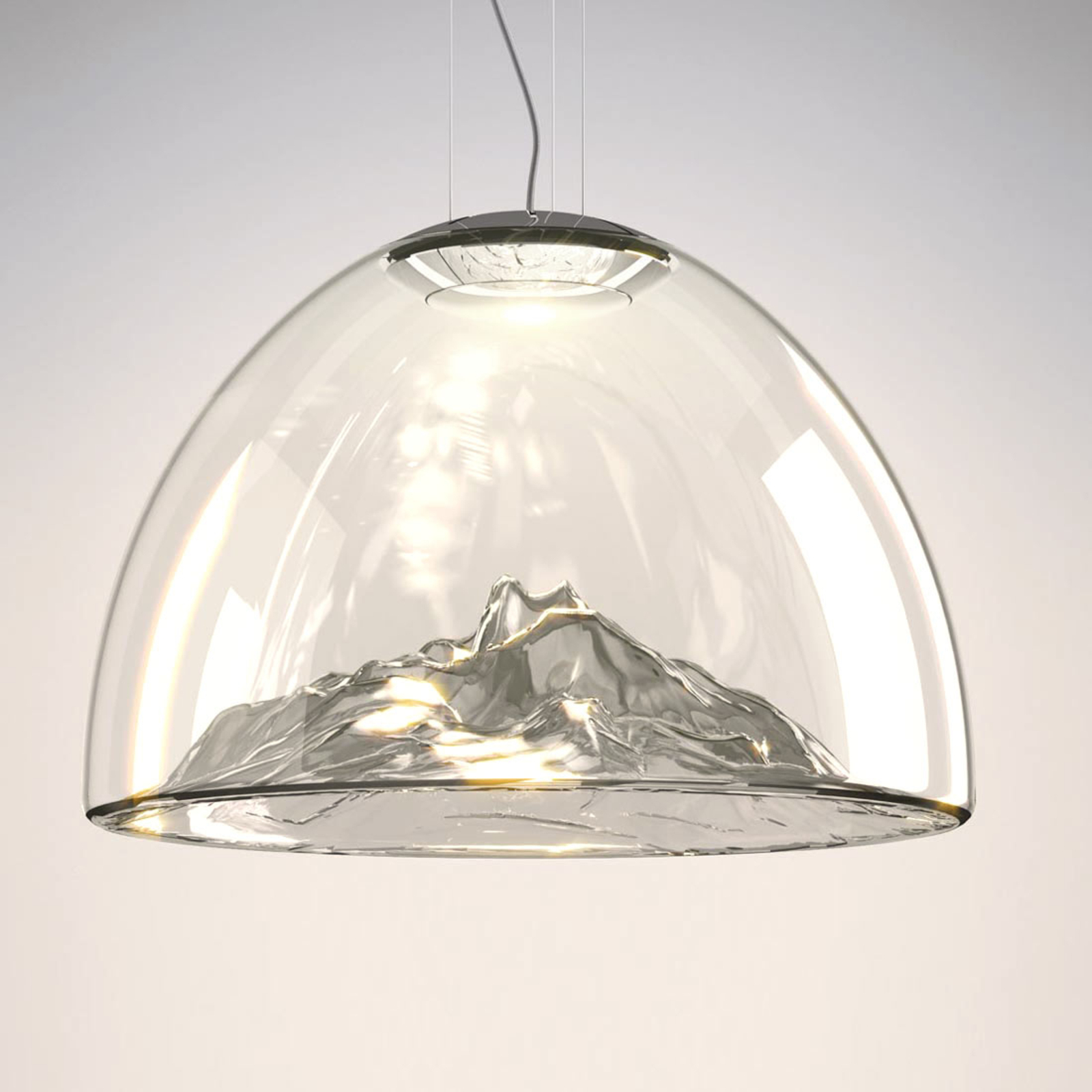 Axolight Mountain View - LED viseća svjetiljka sivo-kromirana