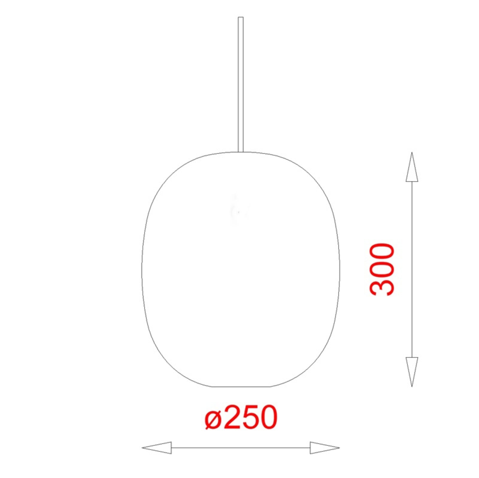 Superegg 300 Pakabinamas Šviestuvas Opalinis/Juodas Laidas - Piet Hein