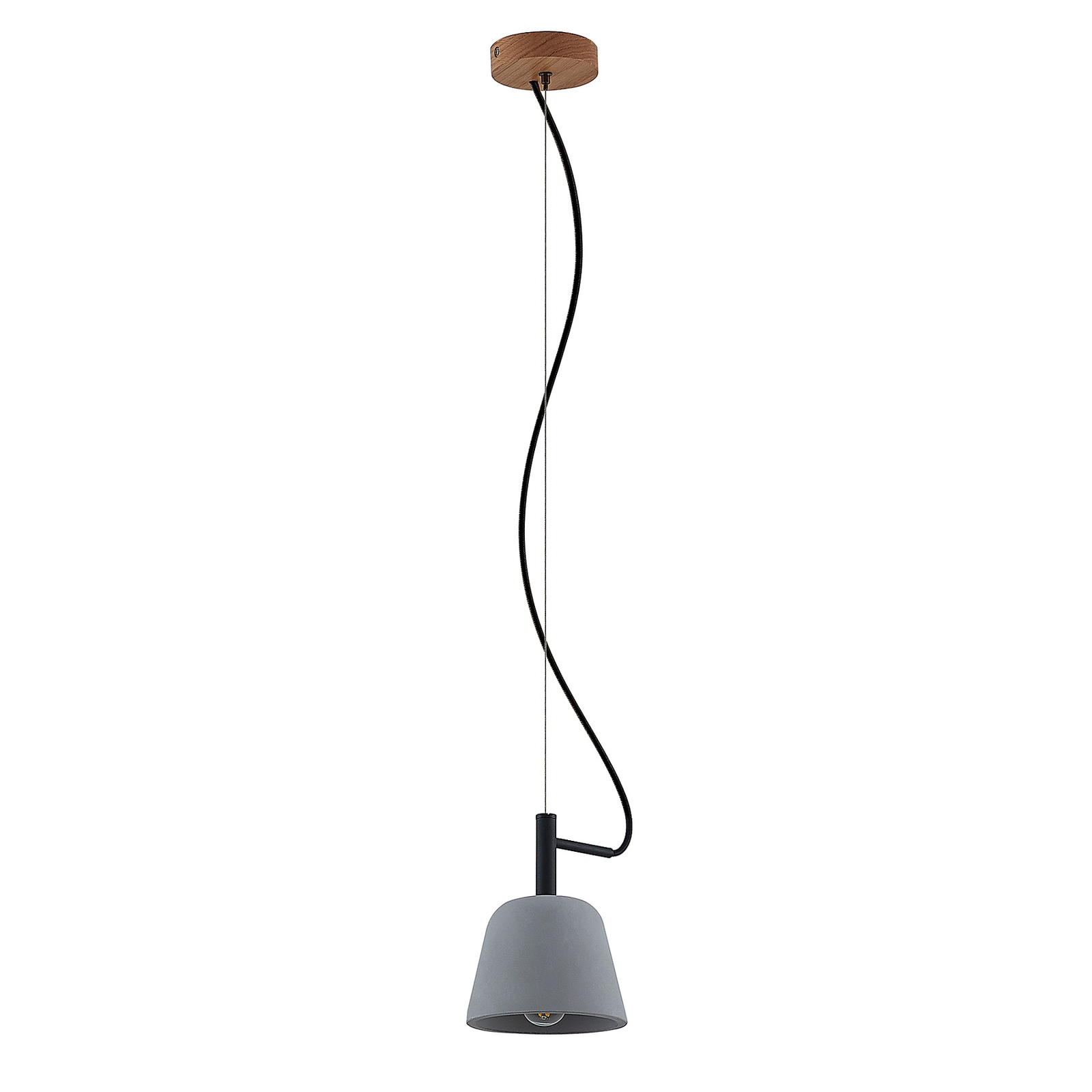 Lucande Otavis hanging light, concrete, 1-bulb
