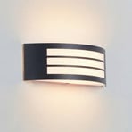 Lindby Außenwandlampe Vimal, E27, 32 cm, schwarz, Aluminium