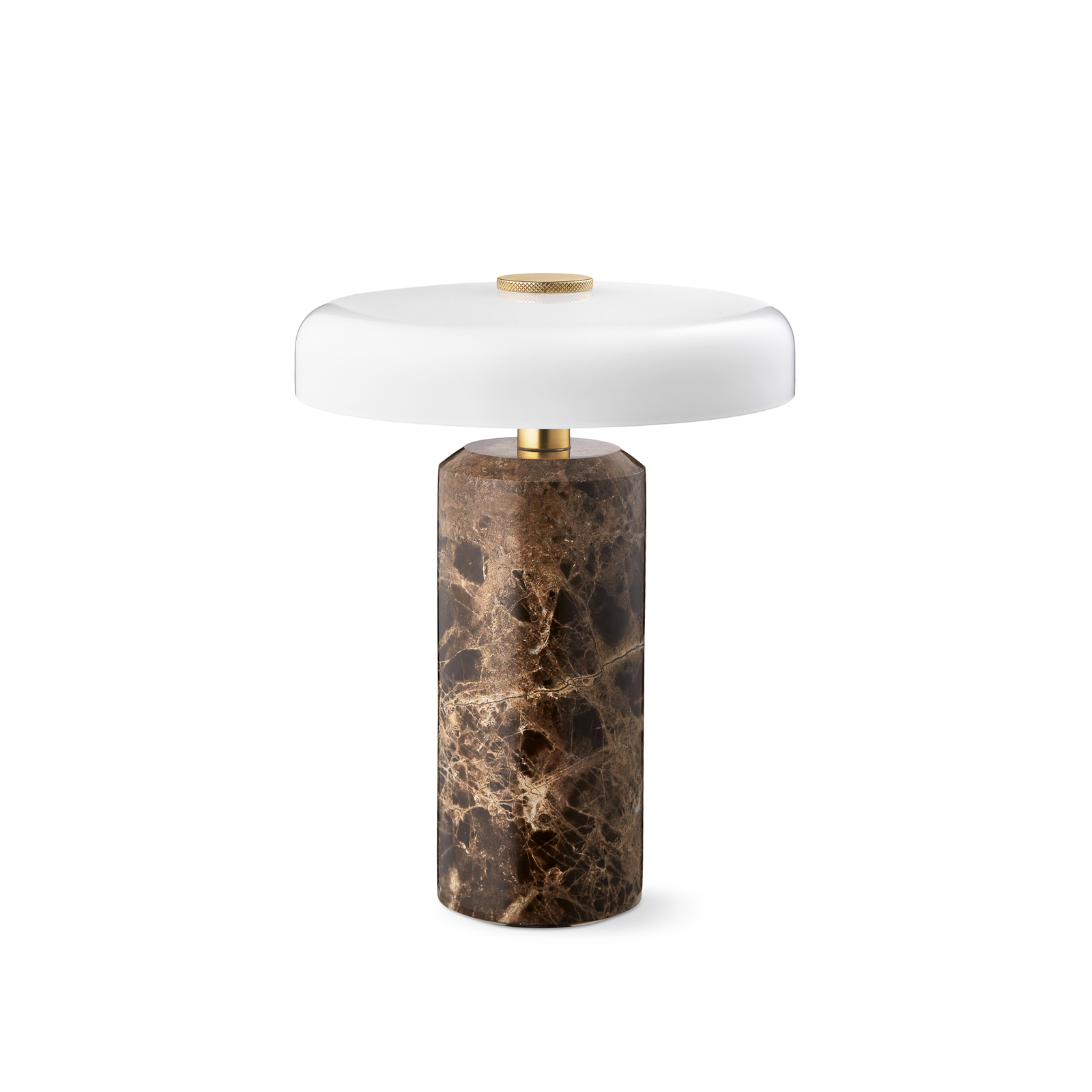 Trip LED rechargeable table lamp, brown / white, marble, glass, IP44