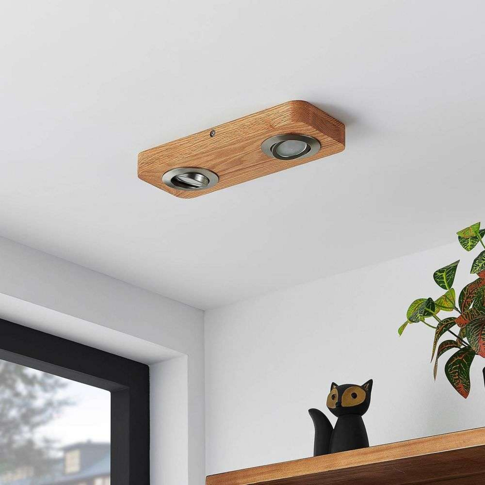 Mikari 2 LED Plafonieră Wood - Lindby