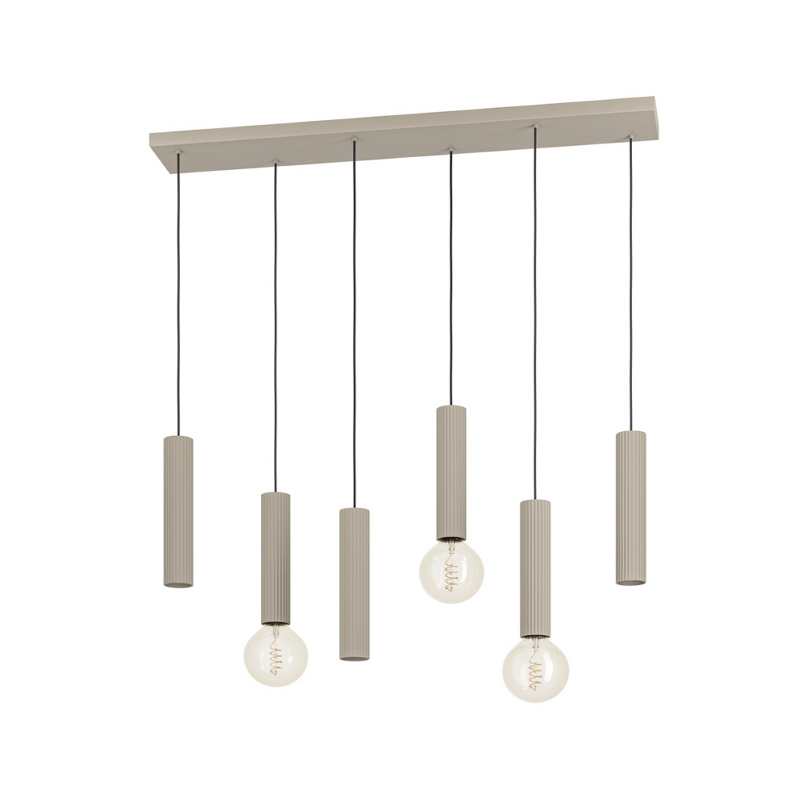 Suspension EGLO FARIOLO, beige, longueur 96 cm, à 6 lampes en métal