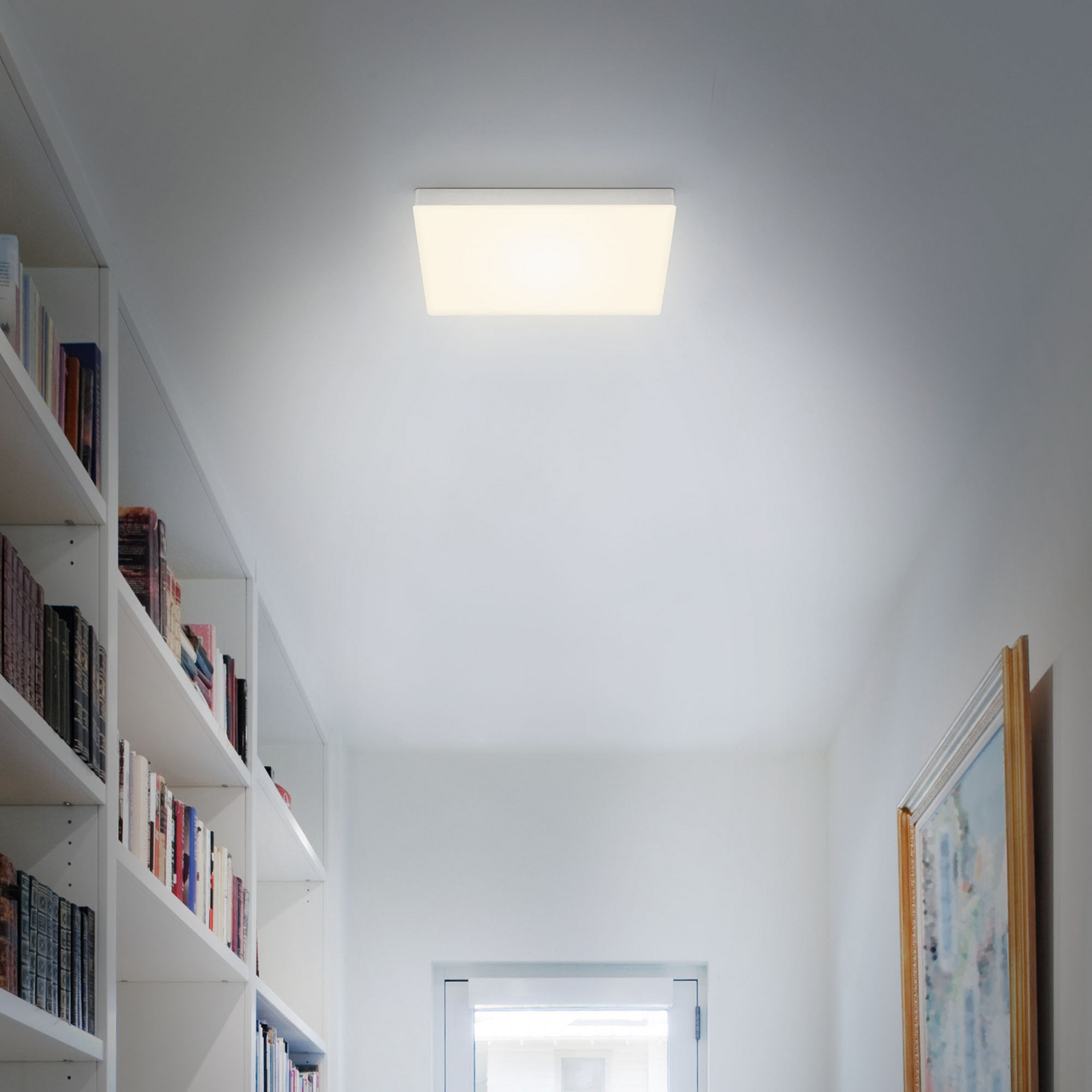 Briloner Flame plafonieră LED 3000K 28.7x28.7cm argintie - Camera de zi / sufragerie - alb argint - Plastic