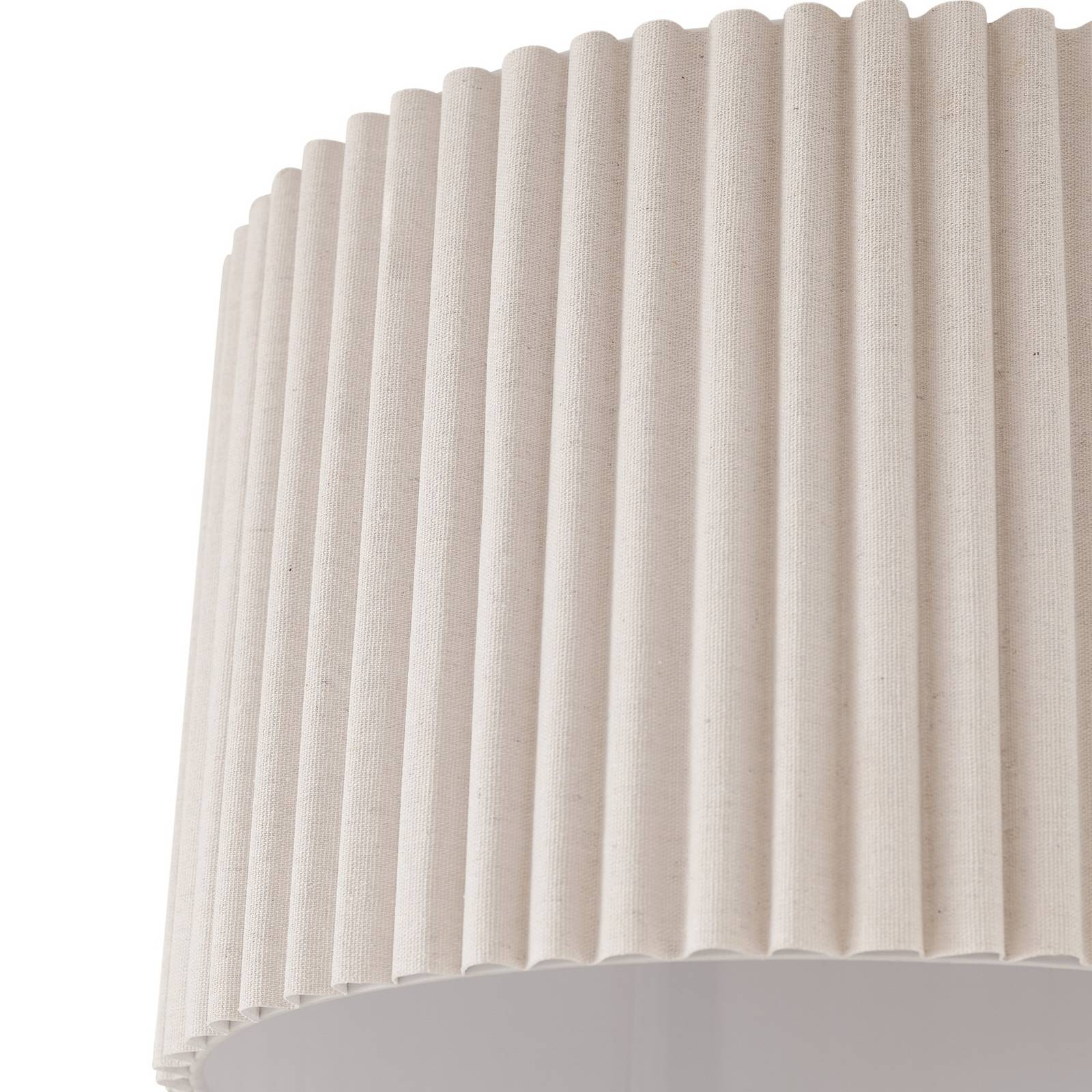 Lindby Lampka sufitowa Libbie, Ø 45 cm, len, kolor kremowy