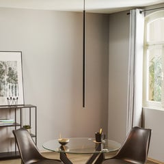 Lampa wisząca Las 1-punktowa, czarna, klosz 100cm