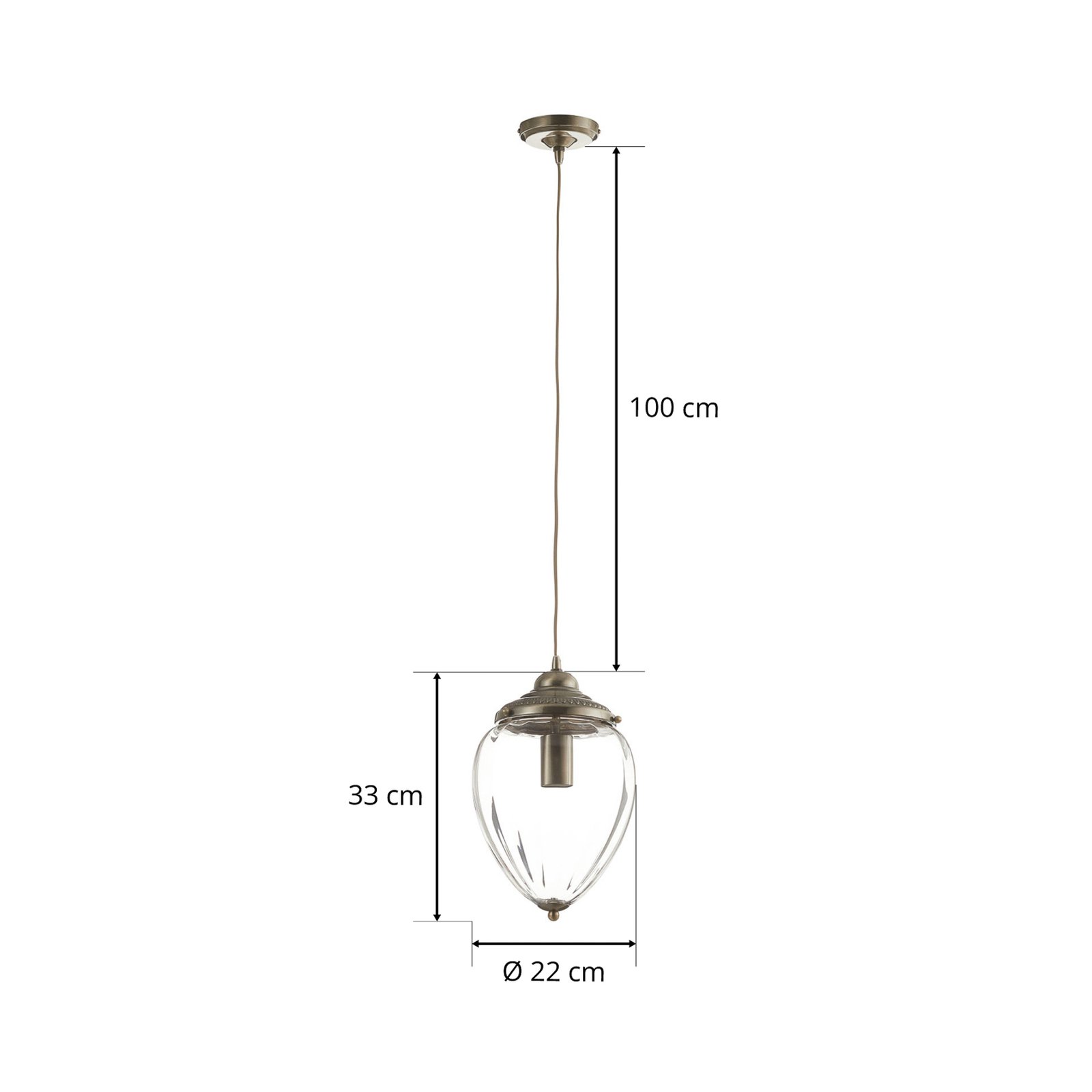 Suspension Pineapple, laiton ancien