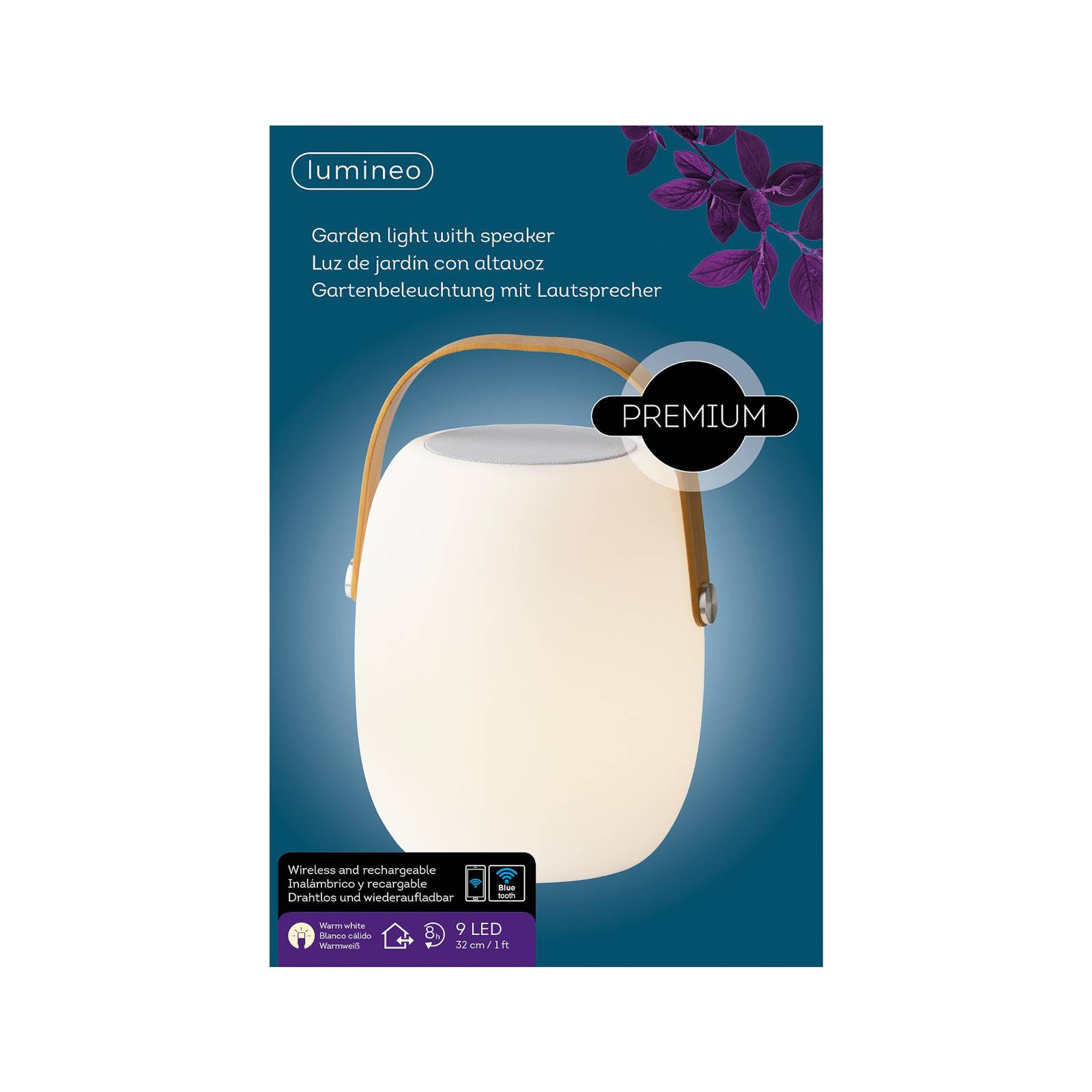 Levně LED stolní lampa 895196 s reproduktorem teplá bílá