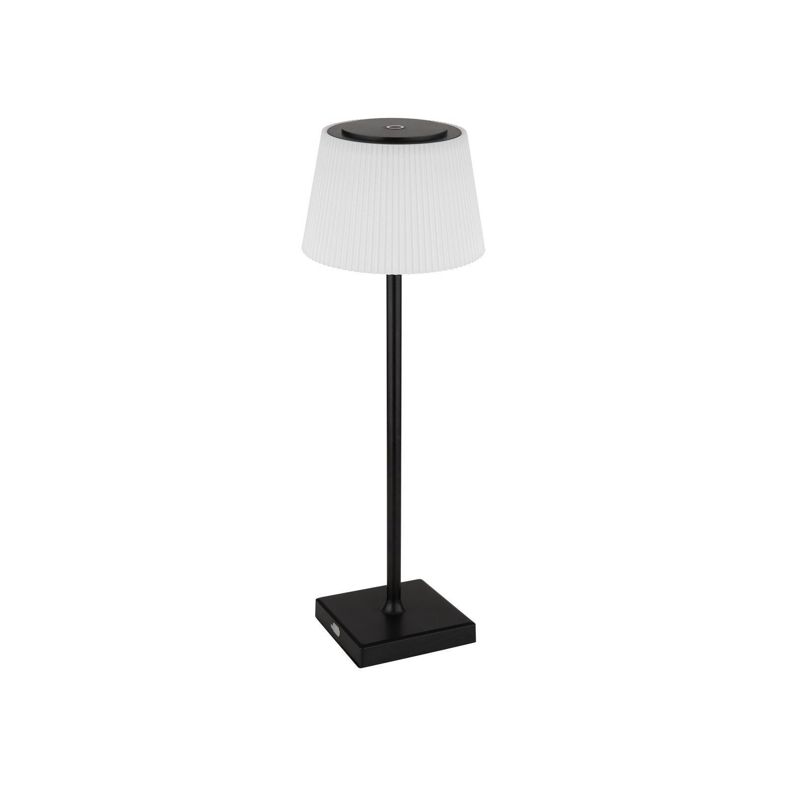 Επιτραπέζιο επαναφορτιζόμενο φωτιστικό LED Gregoir, μαύρο ματ, ύψος 38 cm,