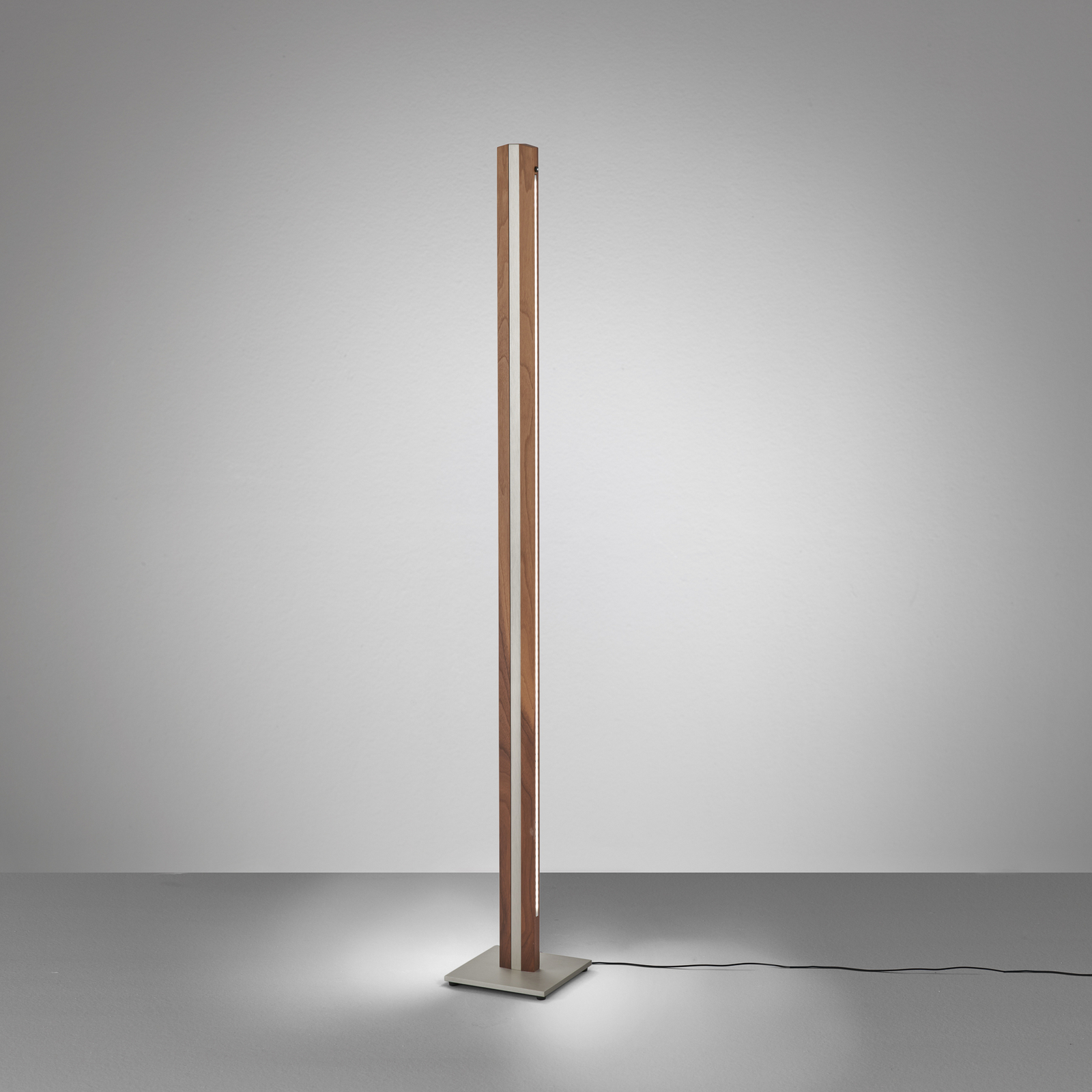 Quitani Elis piantana LED, noce/nichel