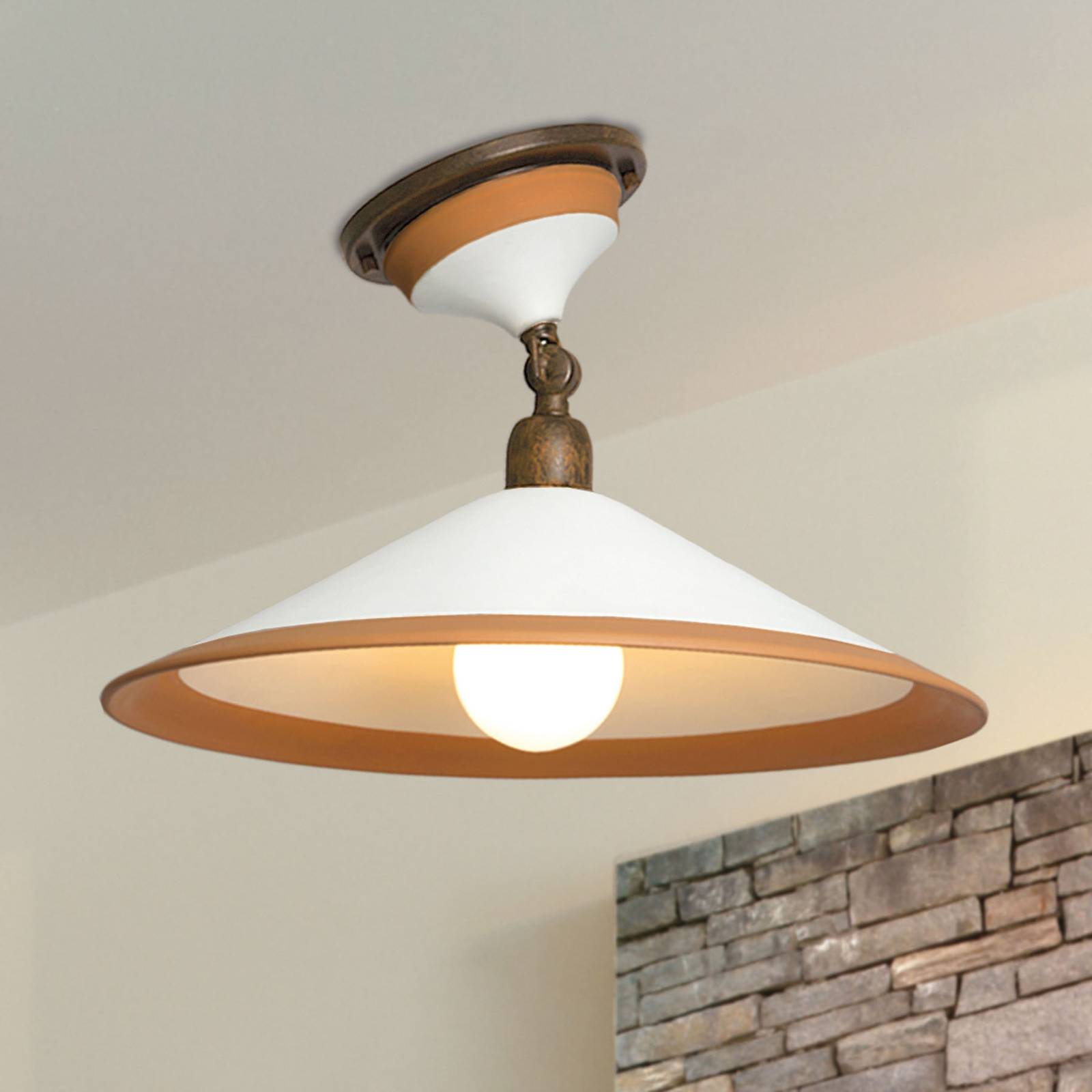 Loftlampe 4560/PL41 brun hvid okker