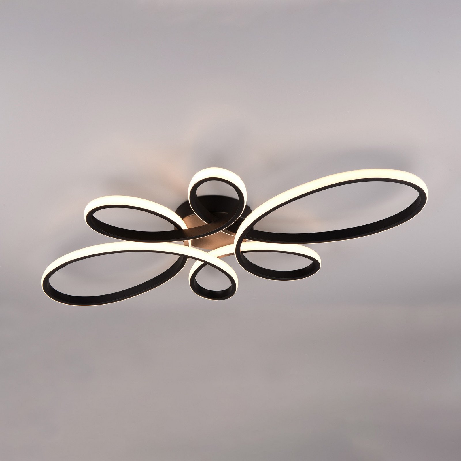 Plafonieră cu LED Fly negru mat 3.000 K 83 cm x 45 cm