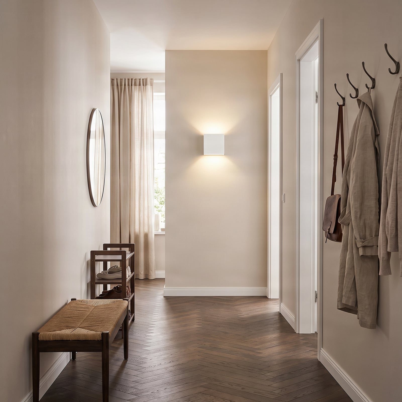 Anneke - hoekige LED wandlamp van gips Anneke - hoekige LED wandlamp van gips