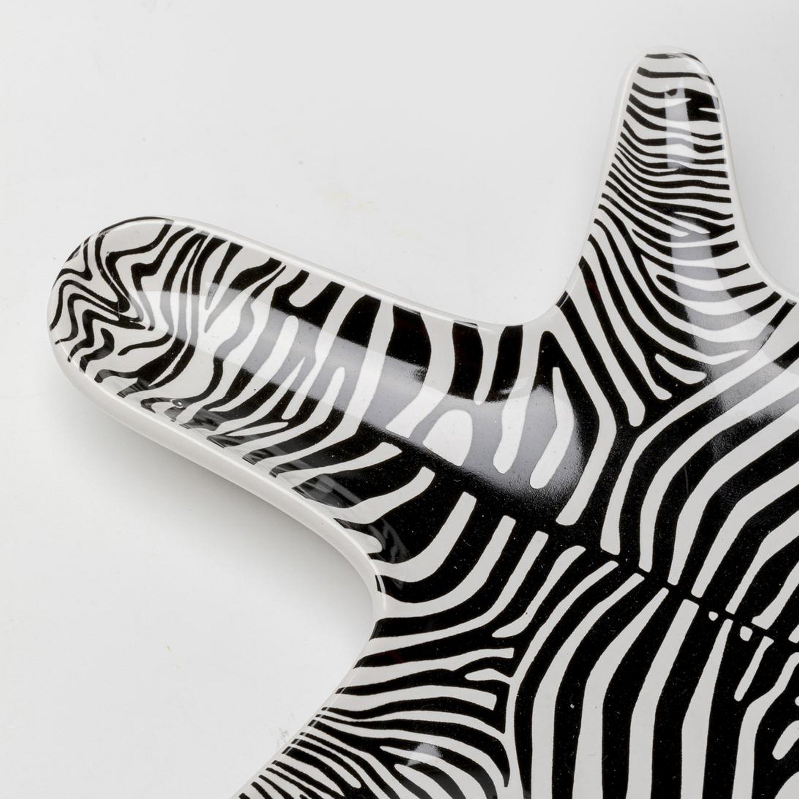 KARE decoratieve kom zebra, porselein, zwart/wit, handbeschilderd