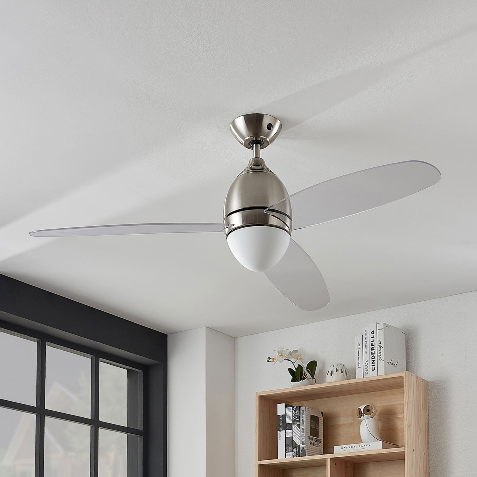 Piara ceiling fan with light, clear