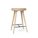 Tabouret de bar, marron, chêne/cuir, hauteur 74 cm - Mater
