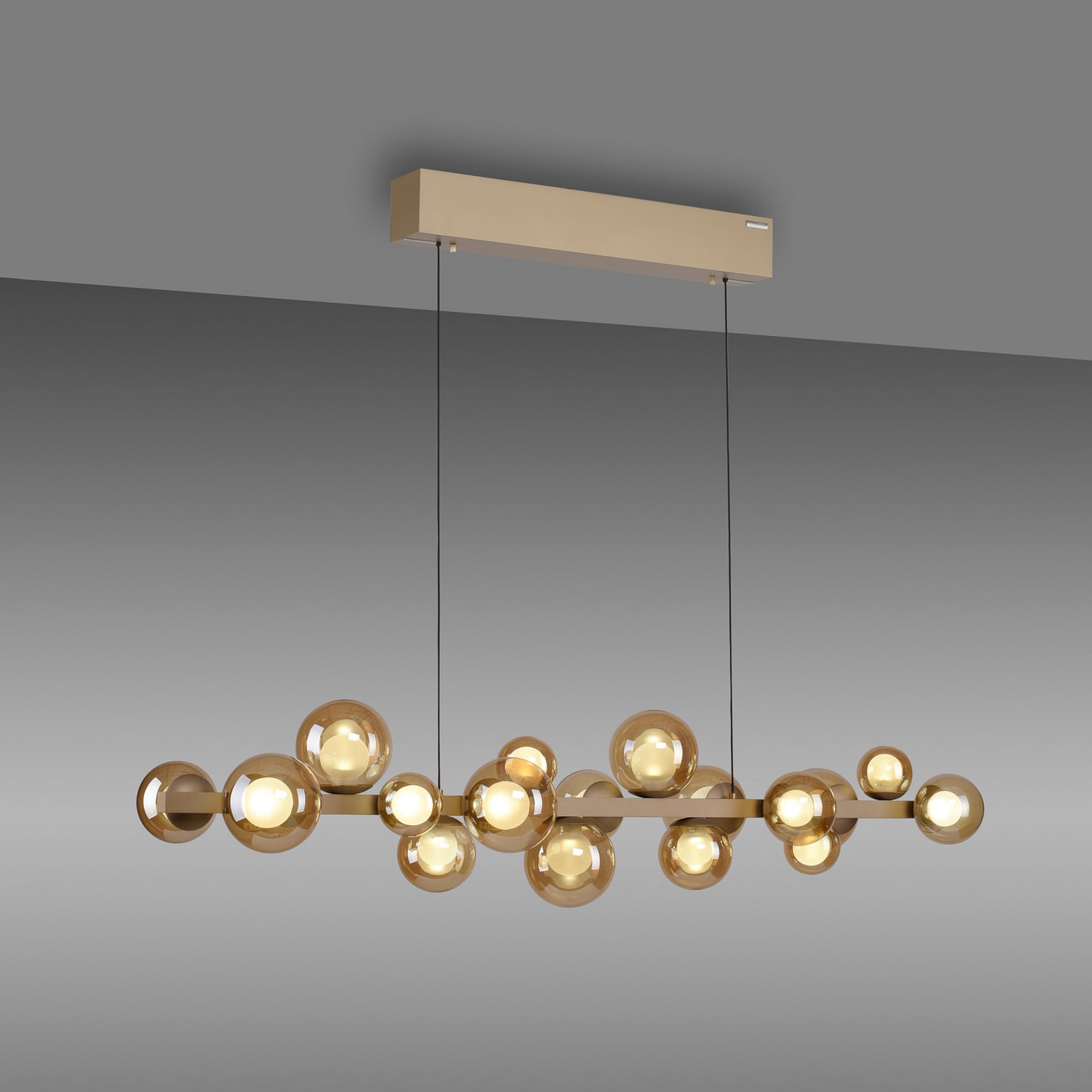 E-Popup LED-Hängelampe, bronce, Glas, CCT, 18-flg. - PURE E-Popup LED-Hängelampe, bronce, Glas, CCT, 18-flg. - PURE