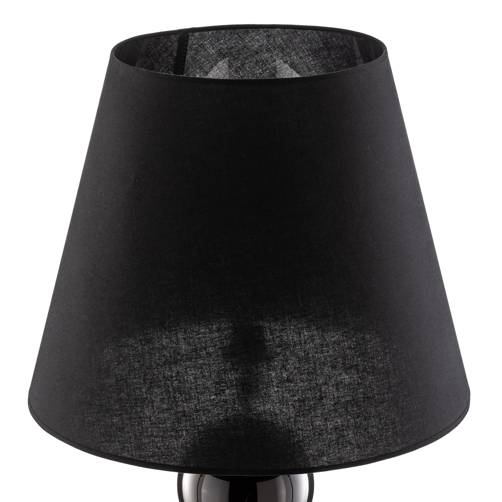 Textilní stojací lampa Fulda skleněný dekor, černá