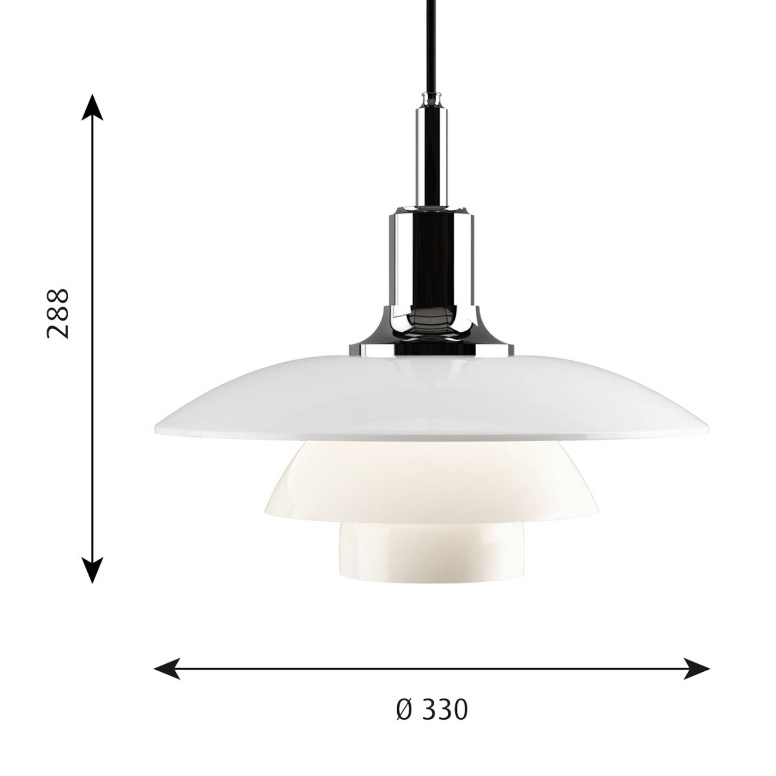 Louis Poulsen PH 3 1/2-3 szklana lampa wisząca