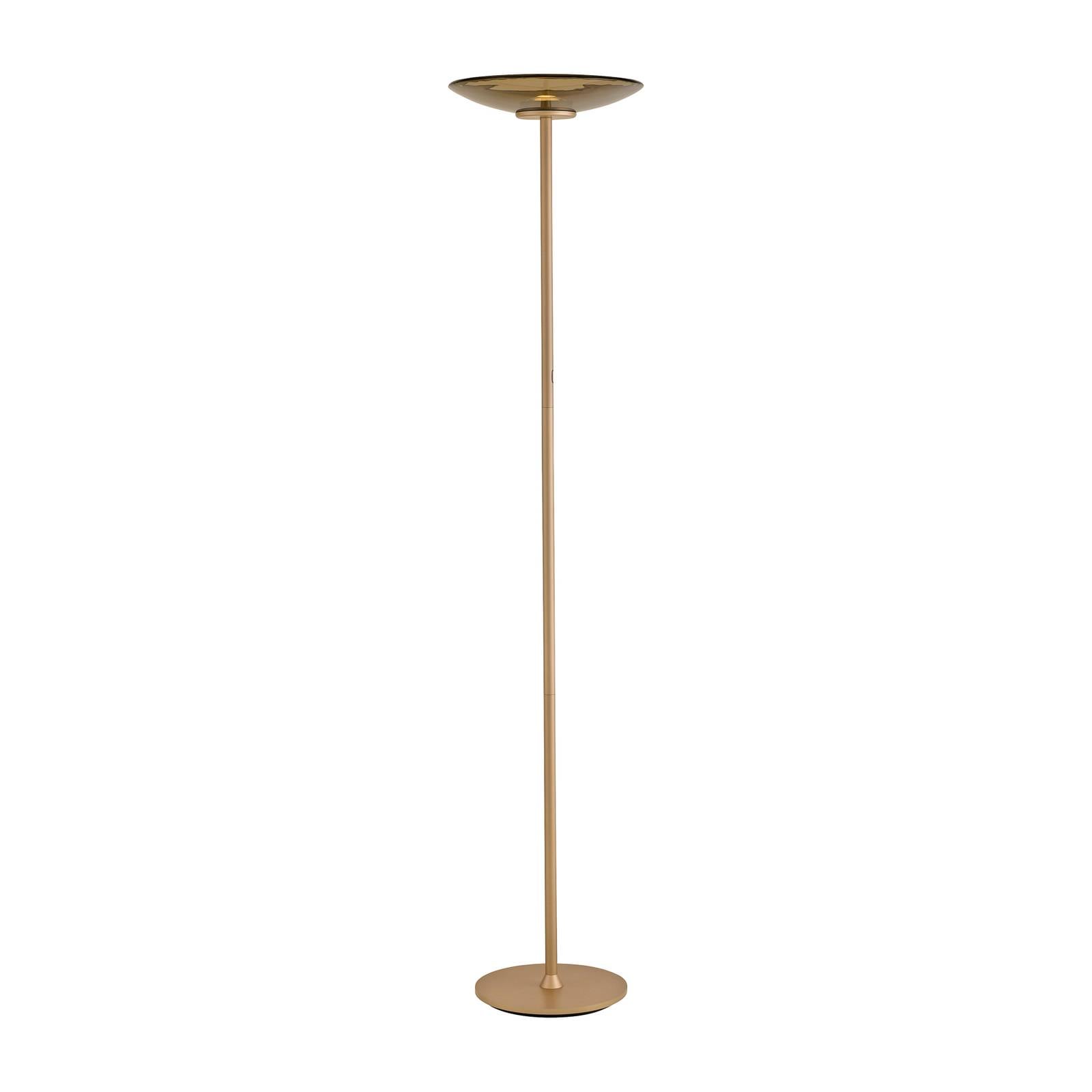 LED-Stehleuchte PURE Moon, bronce, Amberglas (dunkel)