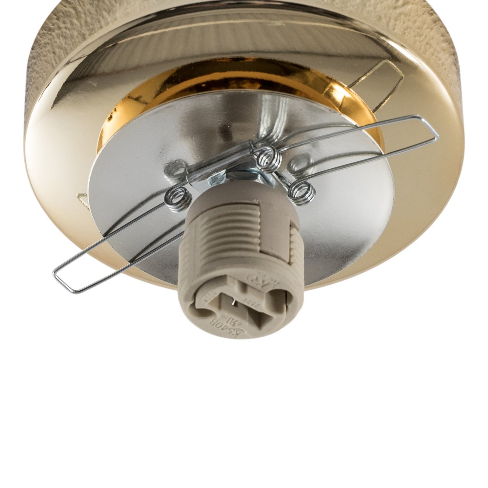 Deckenlampe Ufo, gold/weiß, Ø 18 cm, Glas, G9