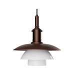 PH 3/3 Riippuvalaisin Aged Brass/Opaali Glass - Louis Poulsen