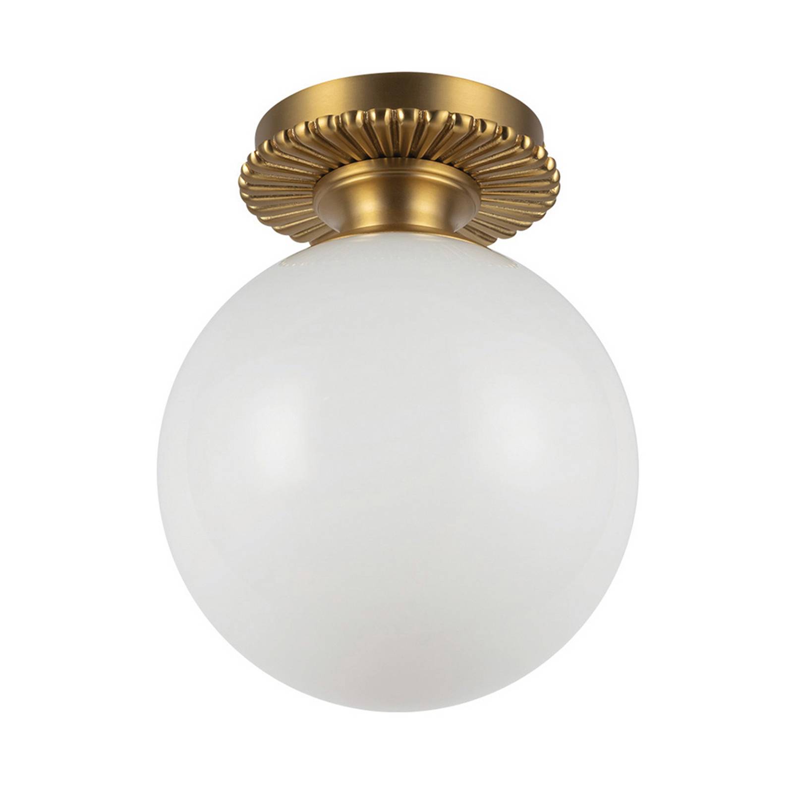 Deckenlampe Otis, goldfarben/opal, Ø 20 cm, Glas, IP44, E27
