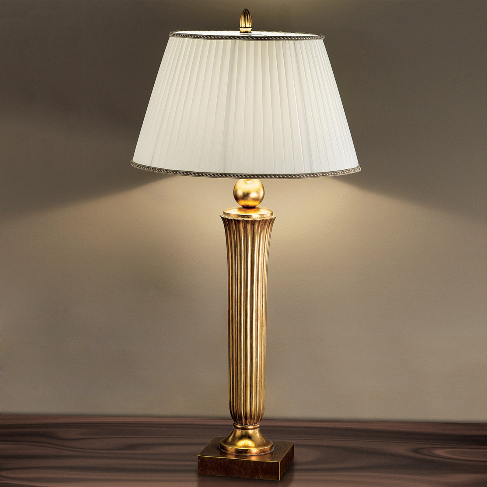 Orion Janni Floor Lamp Charming Warm Gold Tone, for Living / Dining Room, Metal, fabric, E27, 60 W, energy efficiency: A++, H: 95 cm