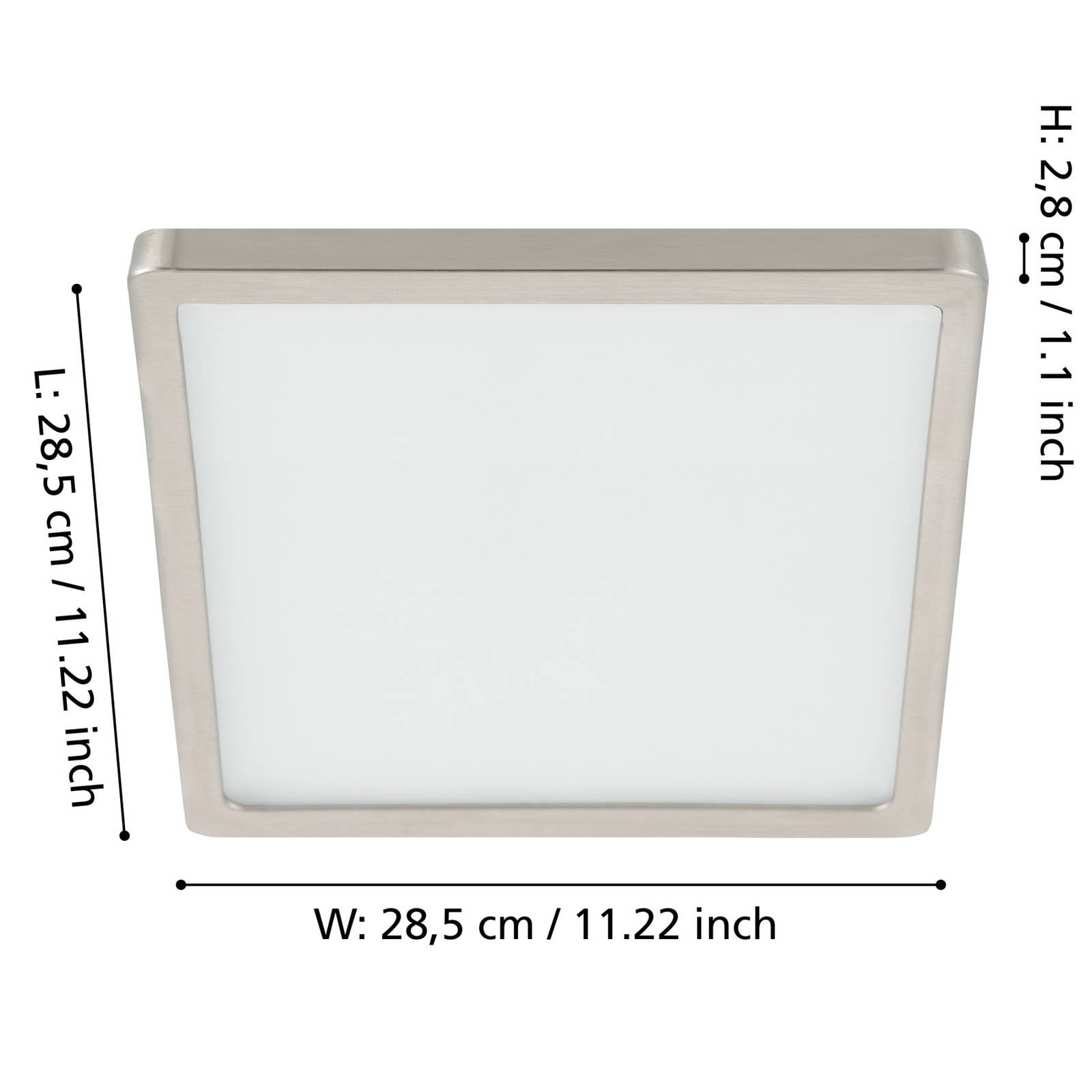  Eglo Eglo Surface-mounted Led Panel Fueva 5 Ip20 830 Nickel 28.5x28.5cm 