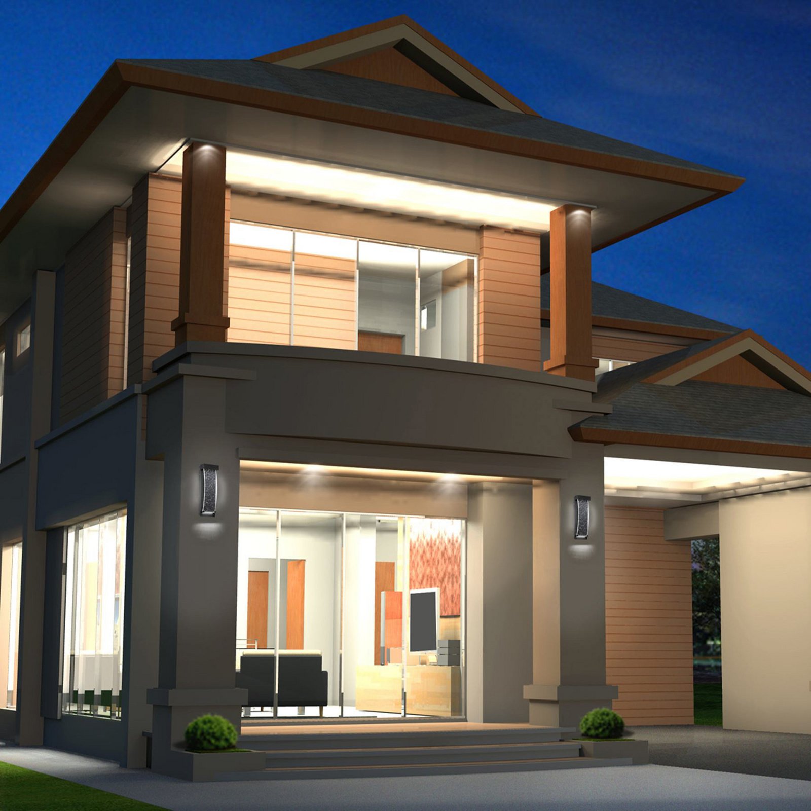 LED-Außenwandleuchte KABO, schwarz, Höhe 36 cm, Metall, IP44