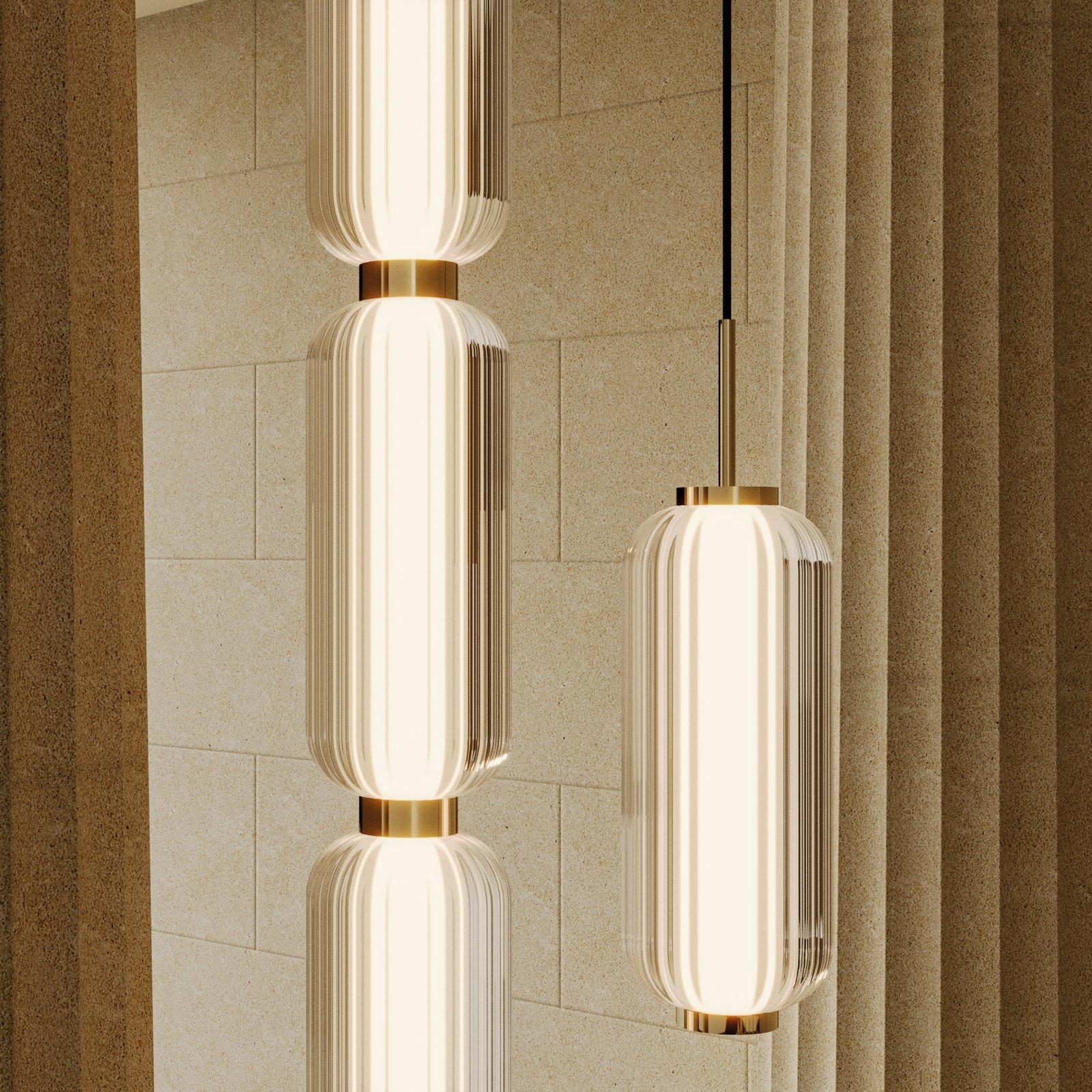 Elma LED-Pendelleuchte, gold, Höhe 98 cm - Aromas del Campo