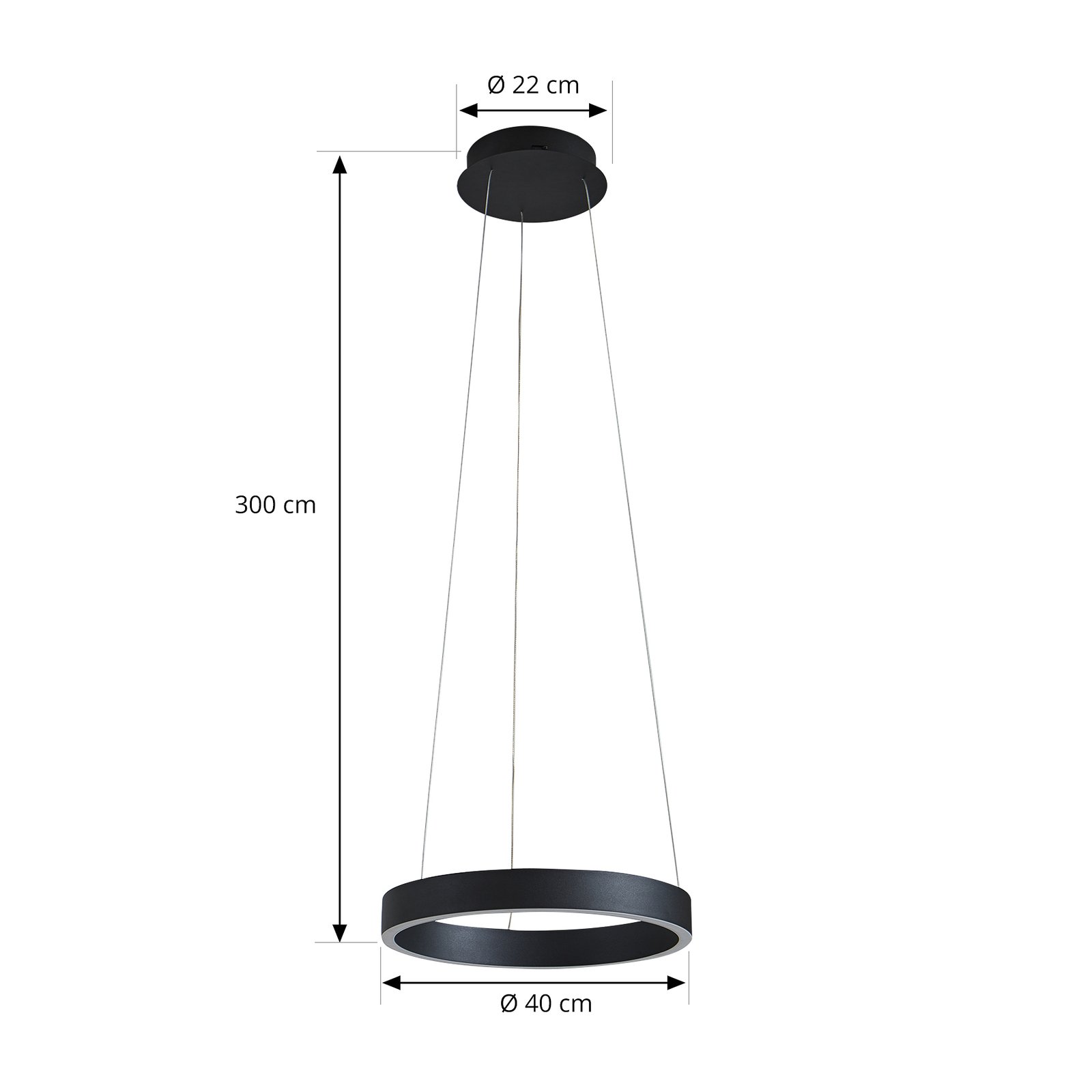 Arcchio Answin LED závěsné svítidlo 26,4 W černé