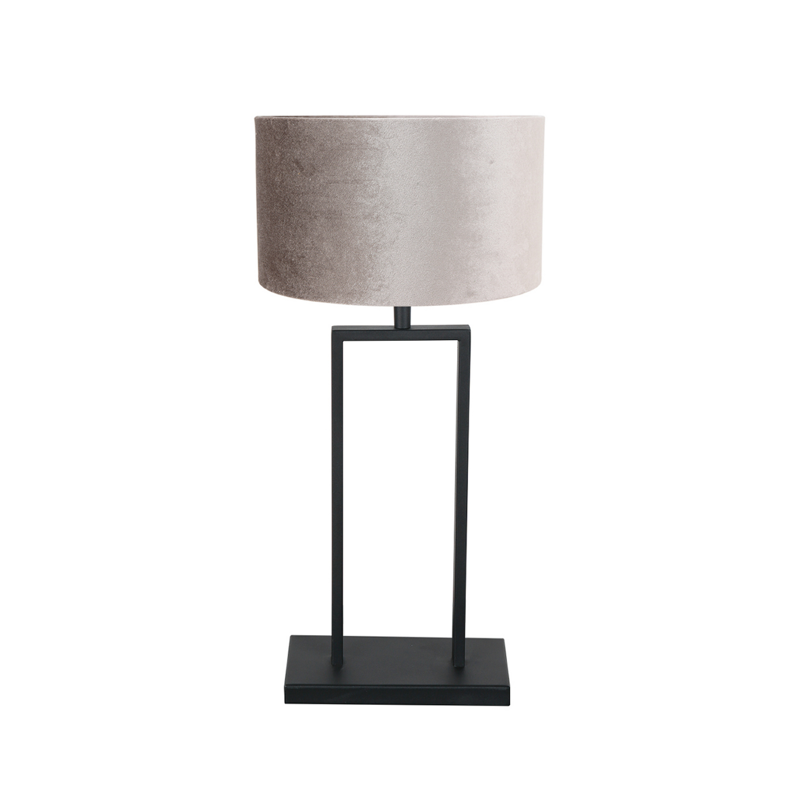 Tafellamp Stang 3858ZW, zwart/zilverkleurig velours, H. 55 cm