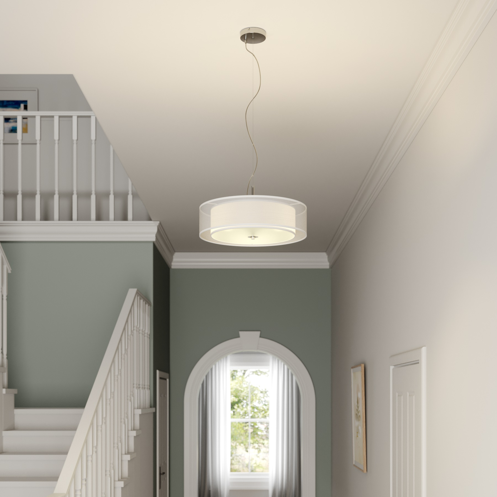 Textielhanglamp Pikka voor E27-LED lamp