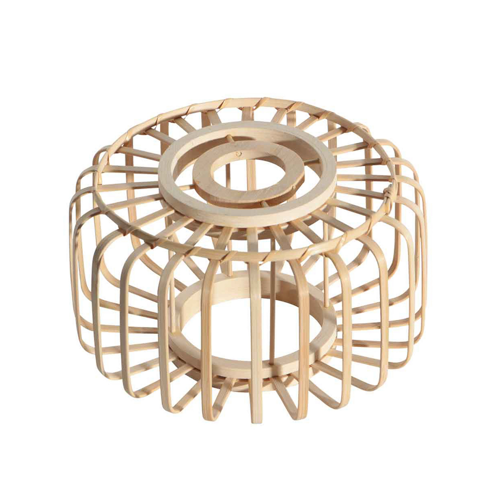 Suspension Breeza Beache, à 5 lampes, ronde, noire, bambou