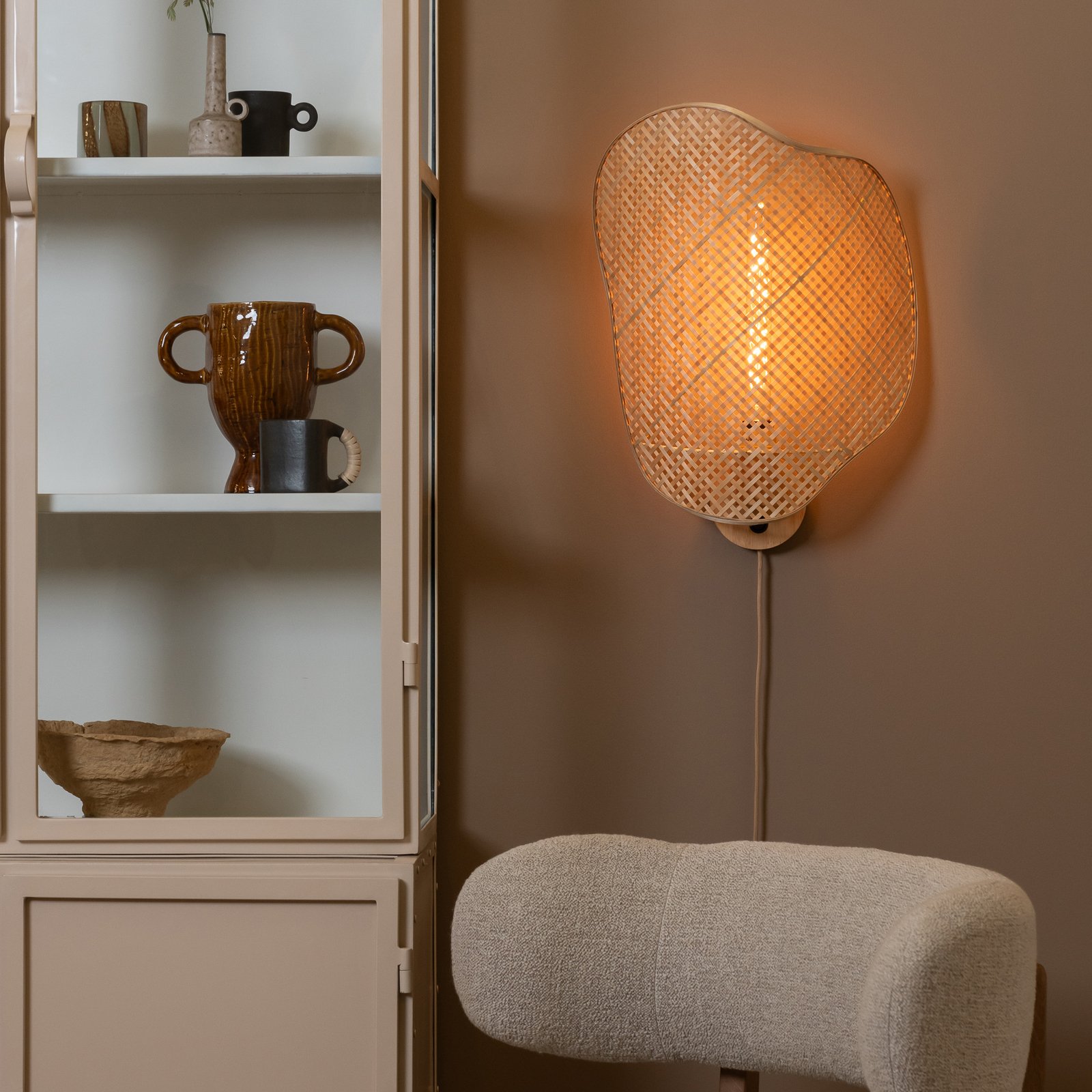 GOOD & MOJO Applique murale Kinabalu, naturel, 50 cm, fiche en bambou