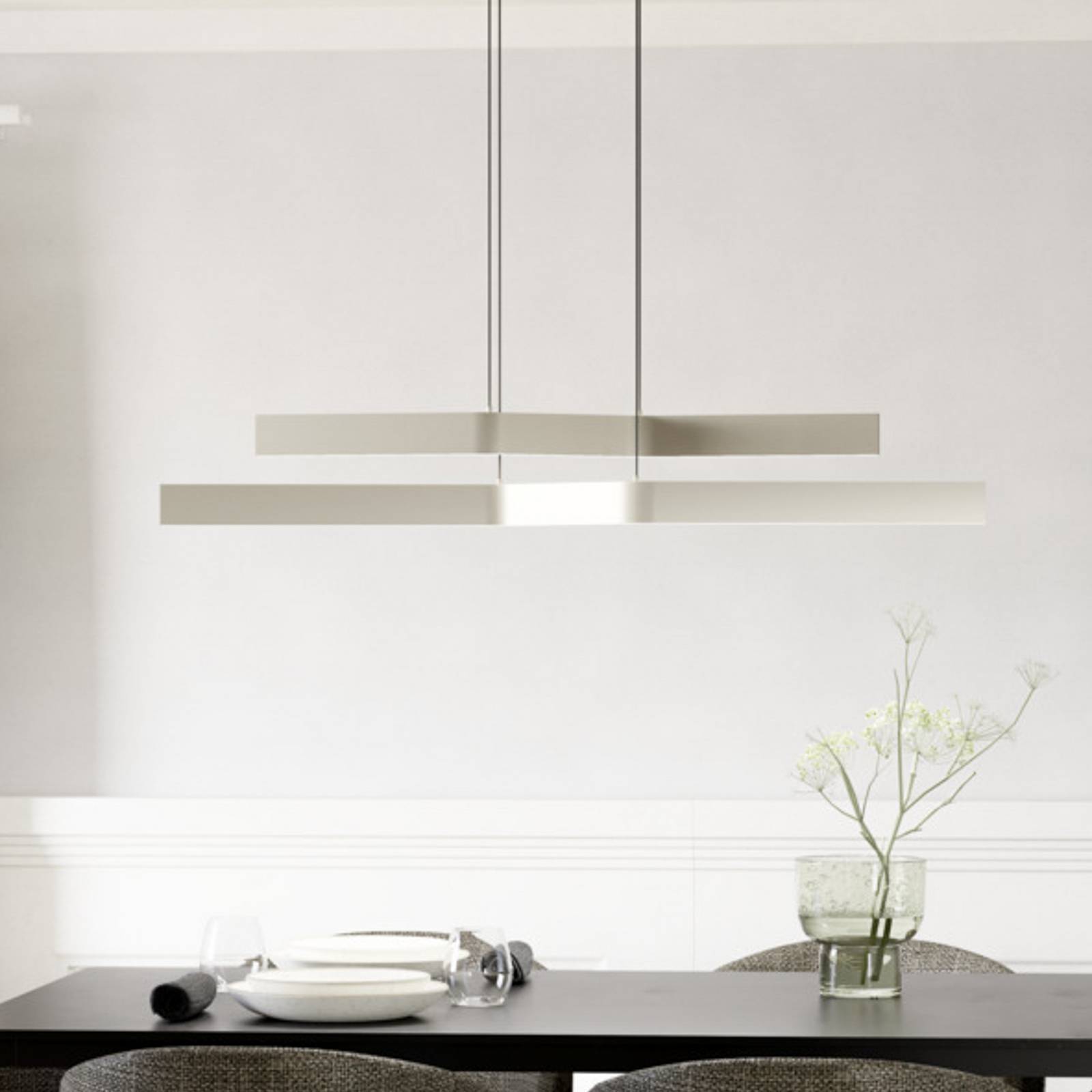 Żyrandol LED EGLO PLAYITAS, nikiel, 120 cm, 2-punktowy, CCT