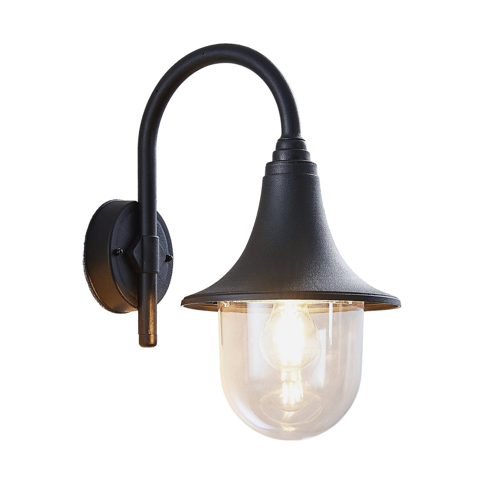 Nalevi Buiten Wandlamp Black - Lindby