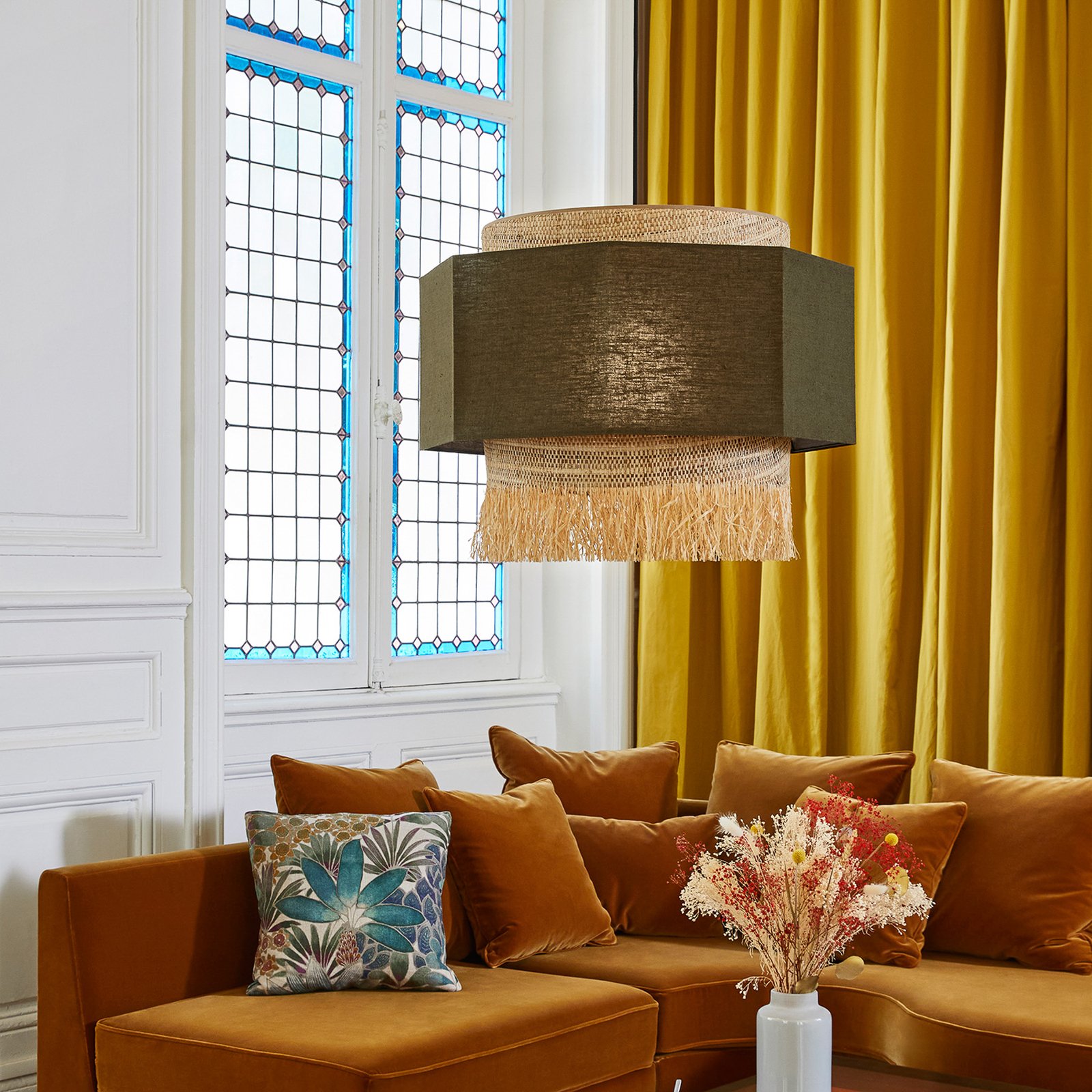 Marrakech Hängeleuchte, 60x46cm, khaki - MARKET SET