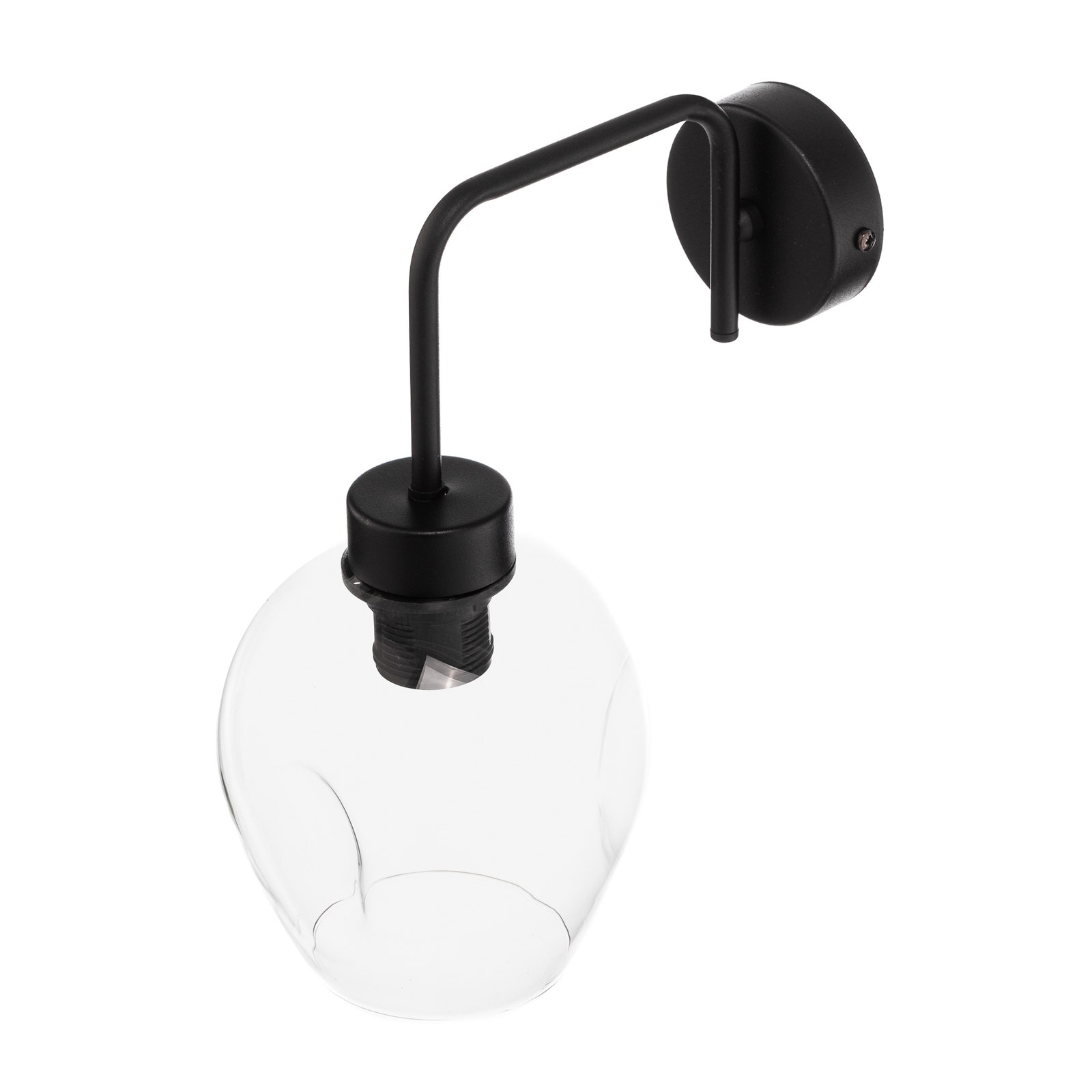Lukka wall light, one-bulb, black/clear