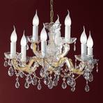 Dolores chandelier, hanging elements, nine-bulb