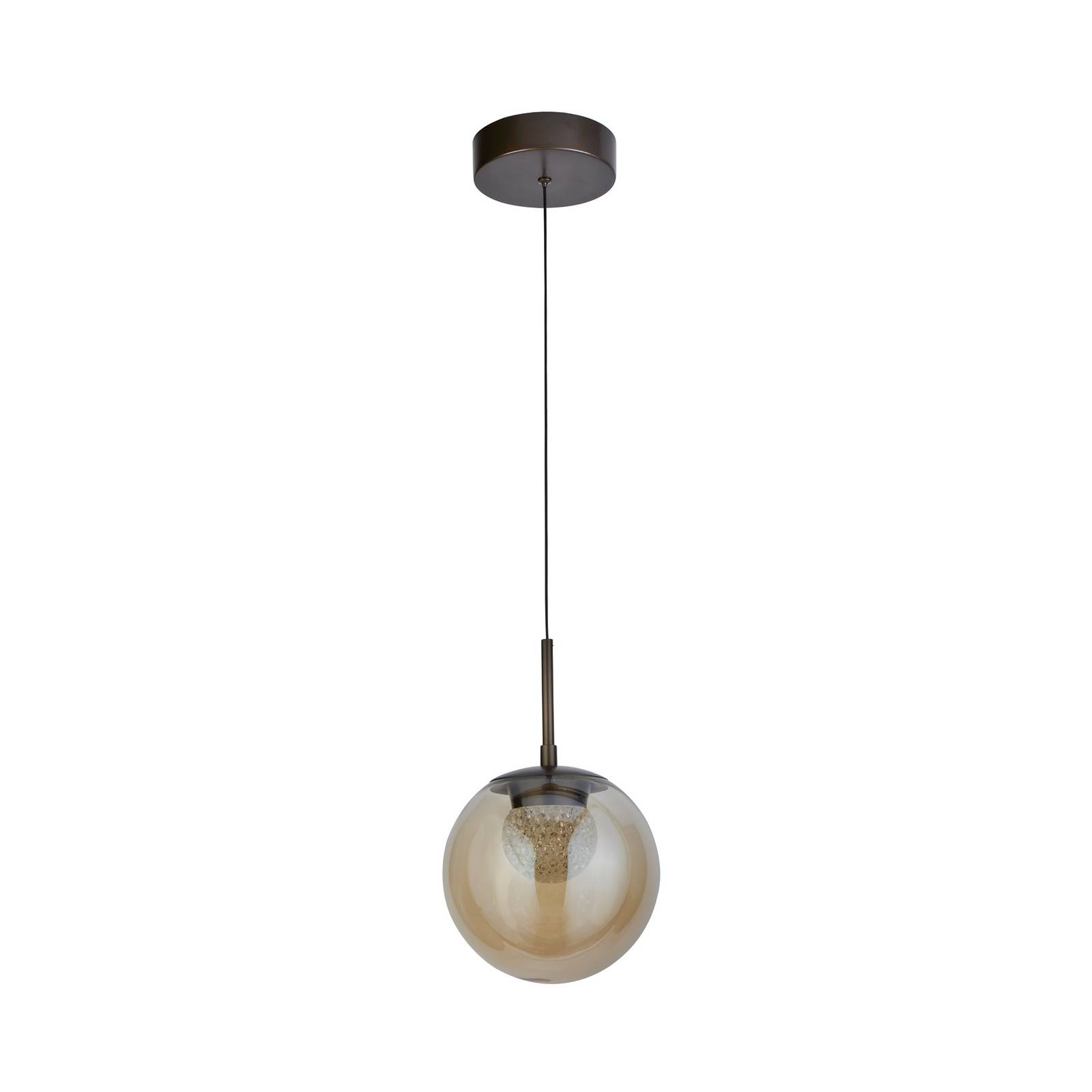 LED-Hängeleuchte Solis, 1-flammig, bronze, Glas, 2.700 K