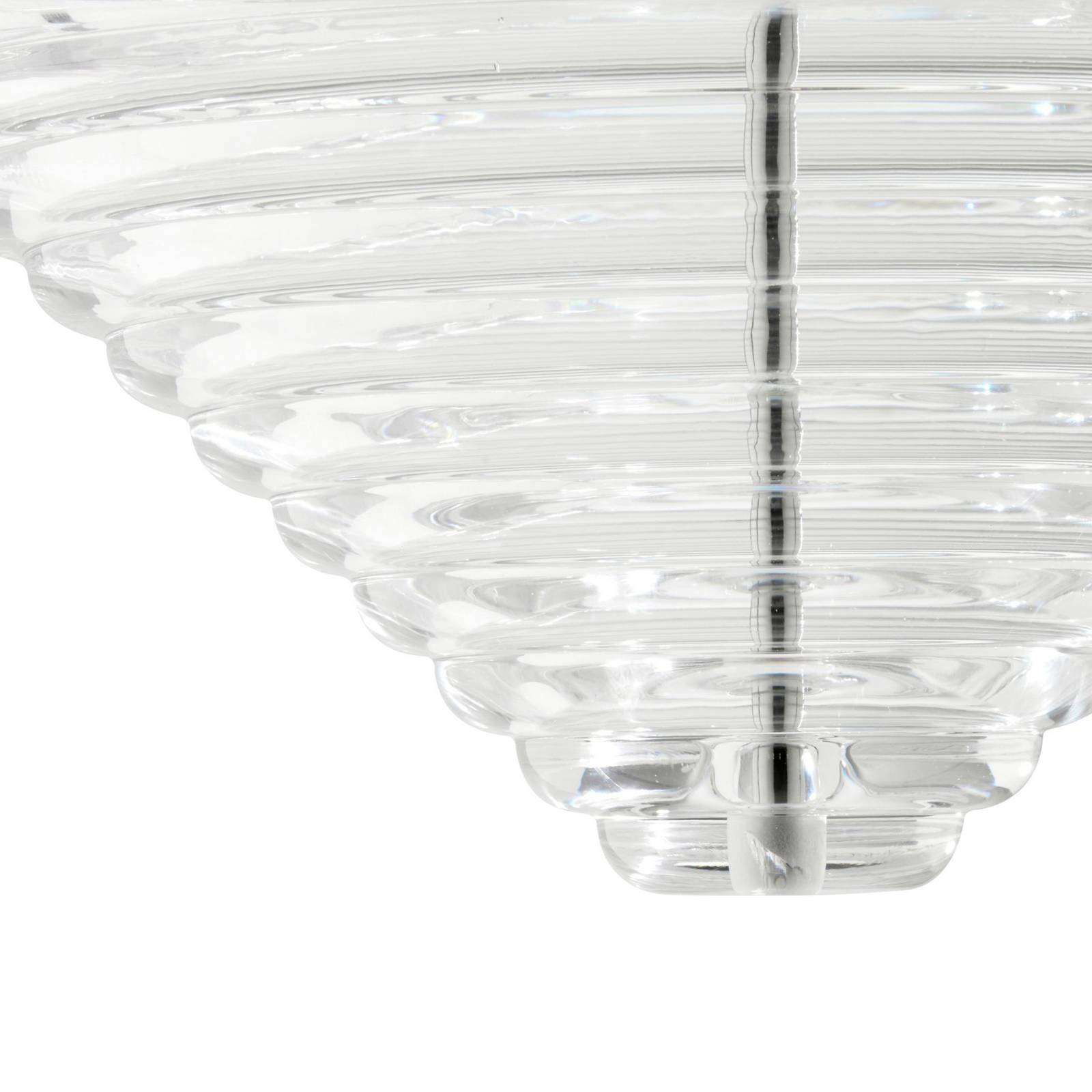 Lampa wisząca LED Tom Dixon Press Cone, Ø 34 cm, przezroczysta