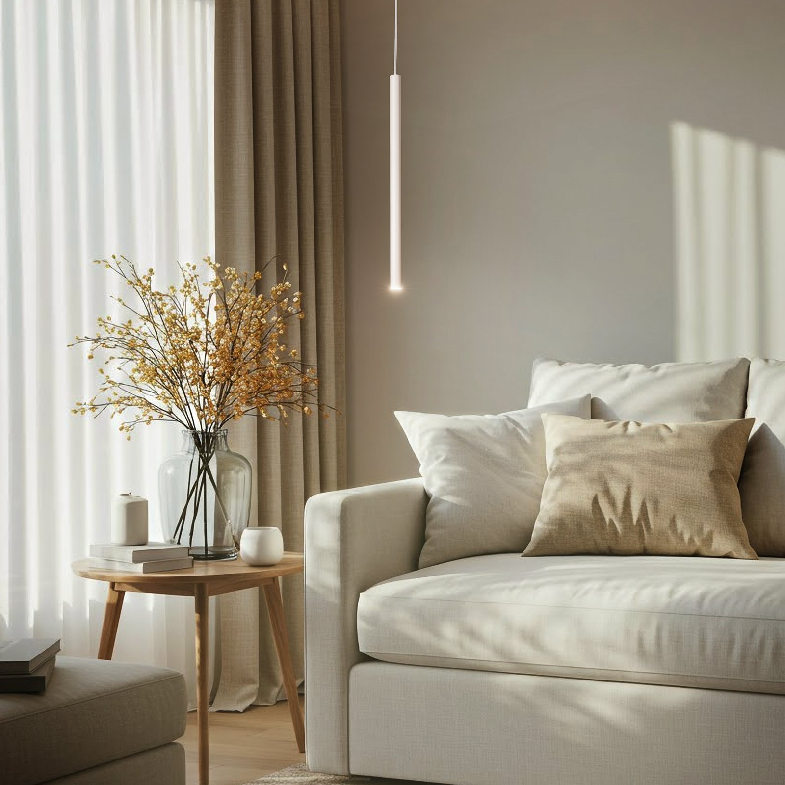 Sopel 1 pendant light, taupe, 1-bulb, steel, G9, Ø 5 cm