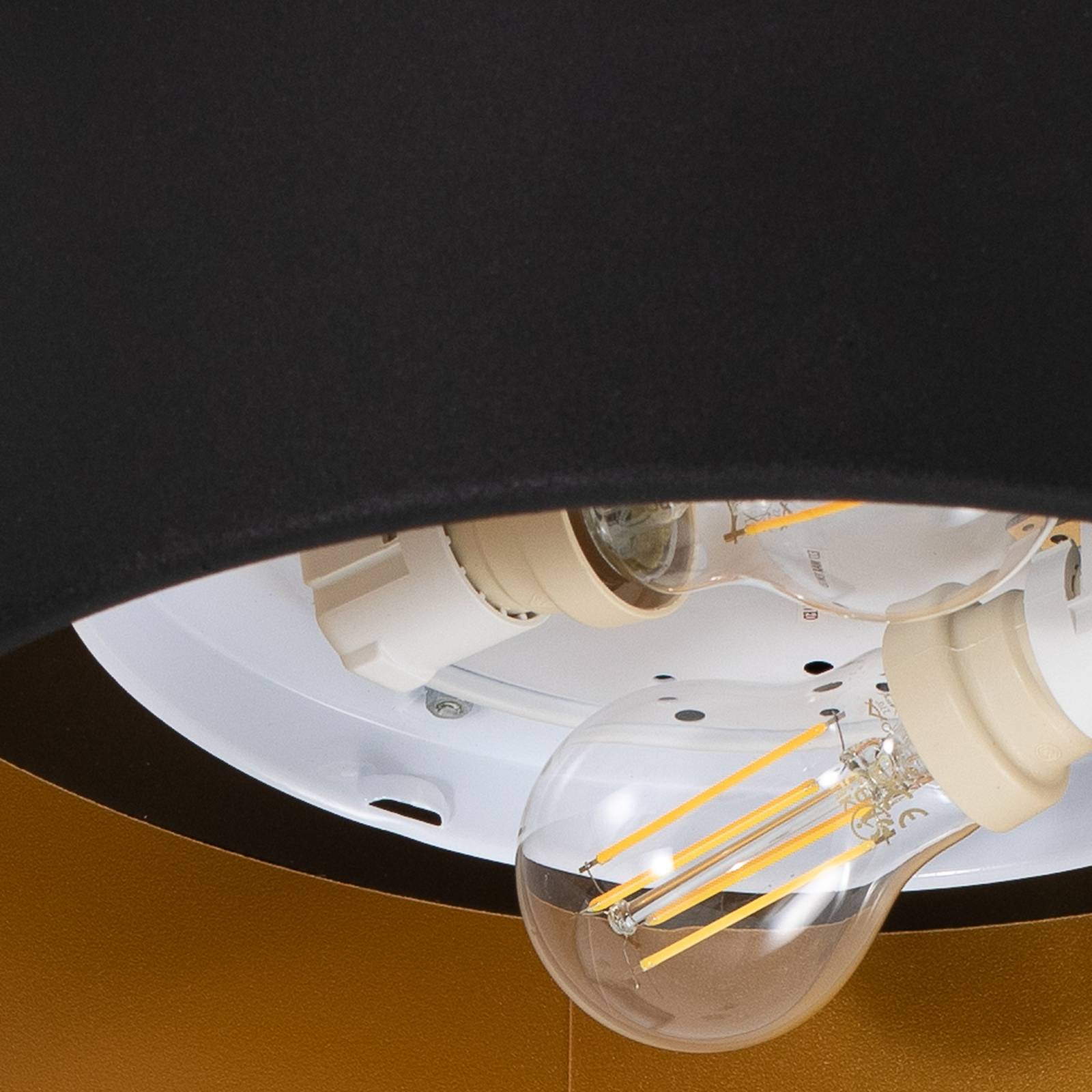 Lampa sufitowa Riu, czarno-złota, stal, Ø 35 cm